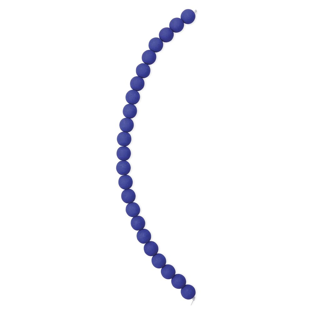 7929 Czech Glass Beads Strand 8mm White Alabaster Velvet Blue, 69pcs